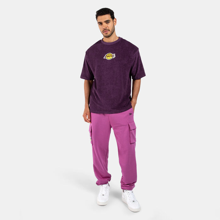New Era Men's NBA Los Angeles Lakers Lifestyle Velour T-Shirt Purple New Era Men's NBA Los Angeles Lakers Lifestyle Velour T-Shirt Purple image number 2