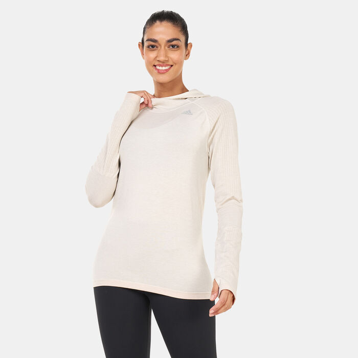 adidas Women's X-City Running Knit Long Sleeve Sweatshirt Grey adidas Women's X-City Running Knit Long Sleeve Sweatshirt Grey image number 0