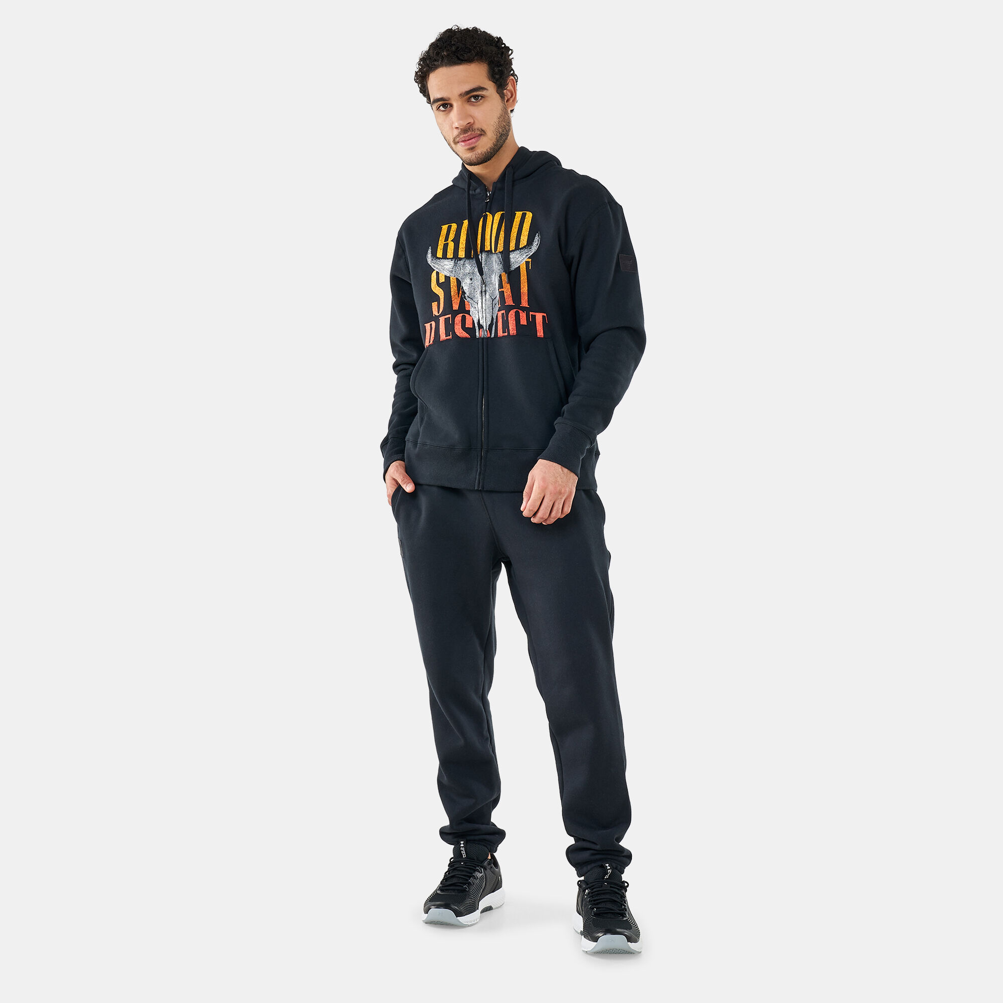 Men s Project Rock Originators Full Zip Hoodie Black Under Armour in KSA SSS