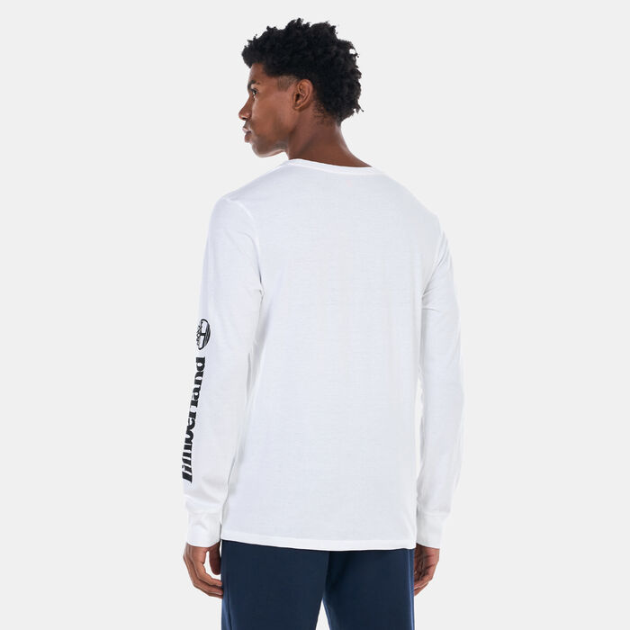 Timberland Men's Logo Long Sleeve T-Shirt White Timberland Men's Logo Long Sleeve T-Shirt White image number 1