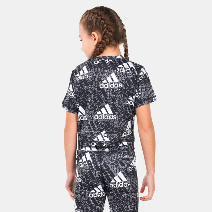 adidas Kids' AEROREADY Designed to Move BrandLove T-Shirt Black adidas Kids' AEROREADY Designed to Move BrandLove T-Shirt Black image number 1