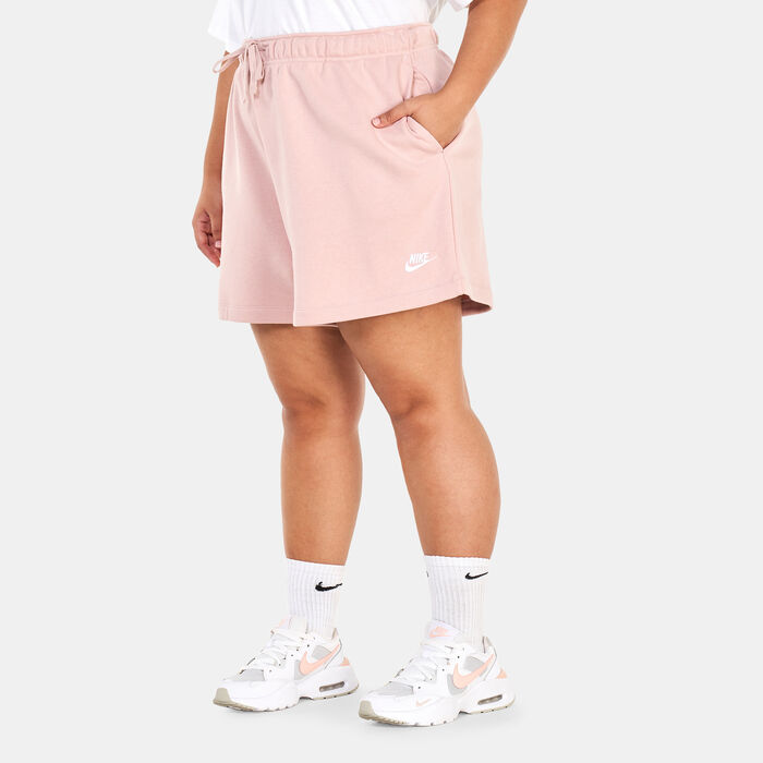 Nike Women's Sportswear Club Fleece Mid-Rise Shorts (Plus Size) Pink Nike Women's Sportswear Club Fleece Mid-Rise Shorts (Plus Size) Pink image number 0