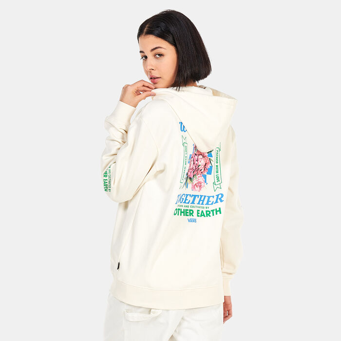 Vans Women's Eco Positivity BFF Hoodie White Vans Women's Eco Positivity BFF Hoodie White image number 1