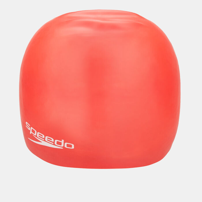 Speedo Plain Moulded Silicone Swimming Cap Red Speedo Plain Moulded Silicone Swimming Cap Red image number 1