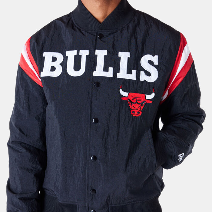 New Era Men's NBA Chicago Bulls Panel Bomber Jacket Black New Era Men's NBA Chicago Bulls Panel Bomber Jacket Black image number 2