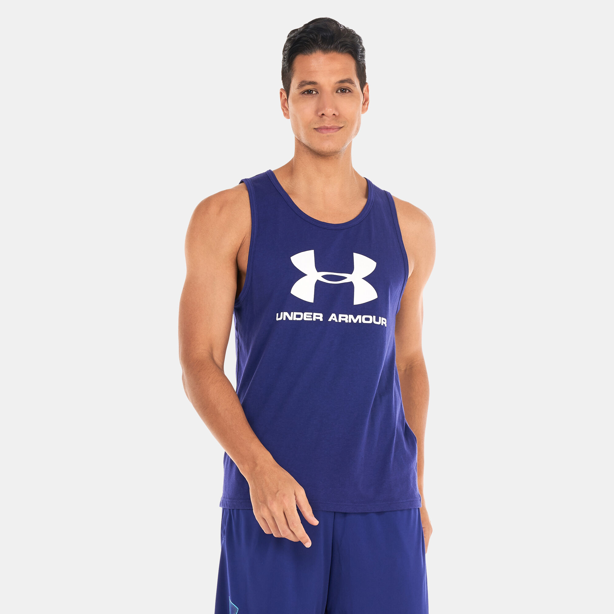 Buy Under Armour Men s Sportstyle Logo Tank Top Blue in KSA SSS