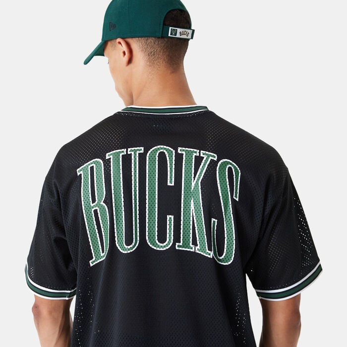 New Era Men's Milwaukee Bucks NBA Mesh T-Shirt Black New Era Men's Milwaukee Bucks NBA Mesh T-Shirt Black image number 2