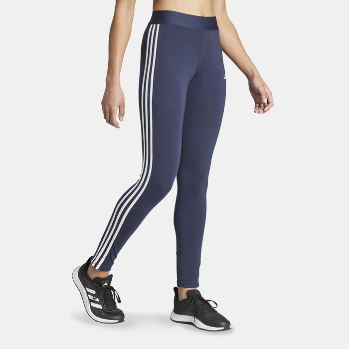 adidas Women's 3 Stripes Leggings Blue image number 2
