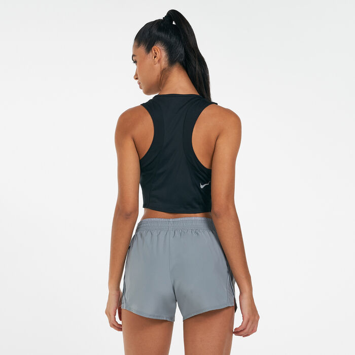 Nike Women's Dri-FIT Race Cropped Running Tank Top Black image number 1