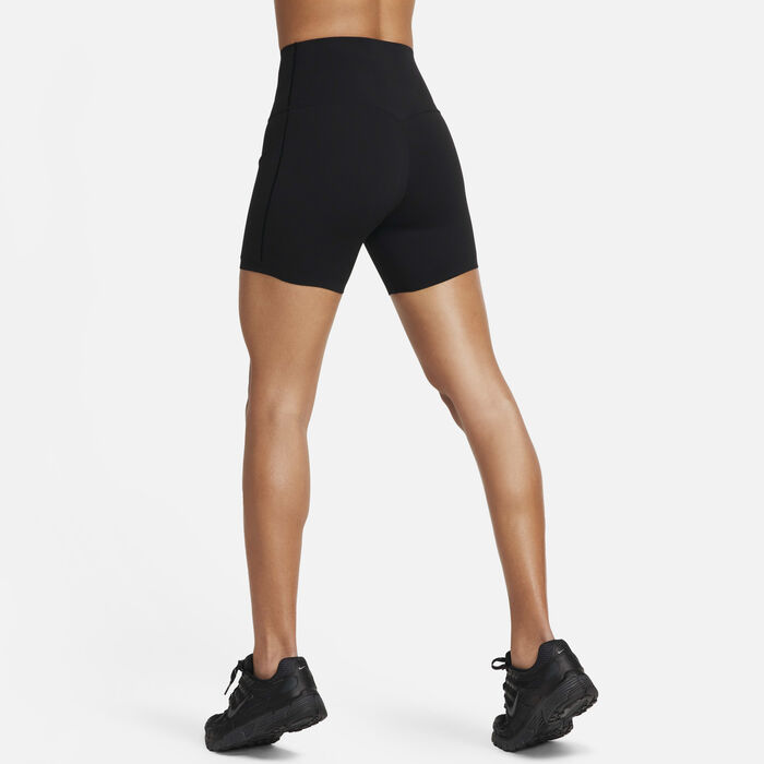 Nike Women's Universa Medium-Support Biker Shorts Black Nike Women's Universa Medium-Support Biker Shorts Black image number 1