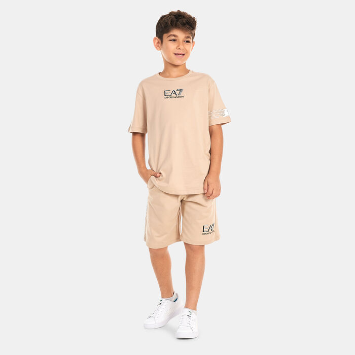 EA7 Emporio Armani Kids' 7 Lines Shorts Beige image number 2