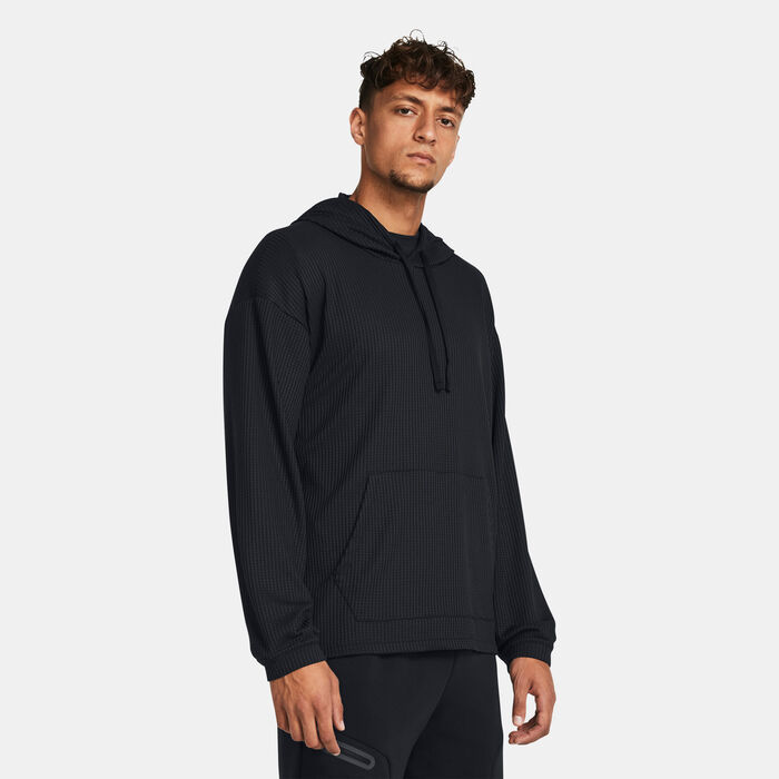 Under Armour Men's Rival Waffle Hoodie Black Under Armour Men's Rival Waffle Hoodie Black image number 0