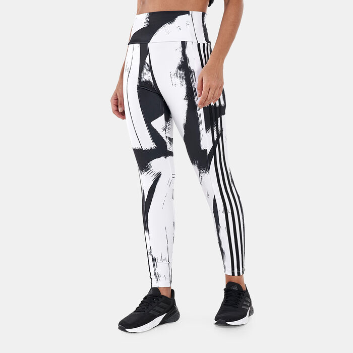 adidas Women's All Over Print 3-Stripes 7/8 Leggings Multi-Color adidas Women's All Over Print 3-Stripes 7/8 Leggings Multi-Color image number 0