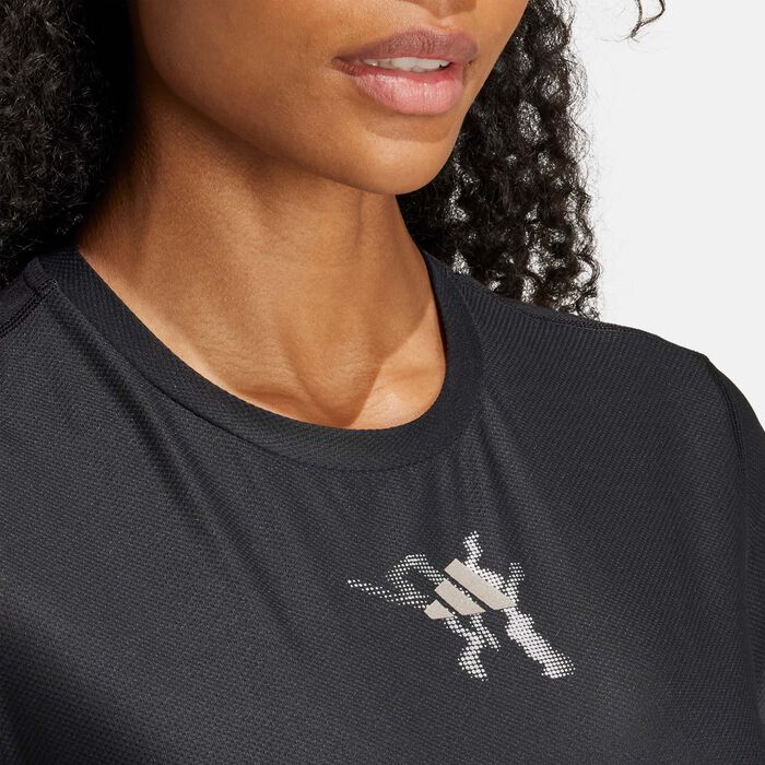 adidas Women's Ultimate UB Graphic Running T-Shirt Black adidas Women's Ultimate UB Graphic Running T-Shirt Black image number 4