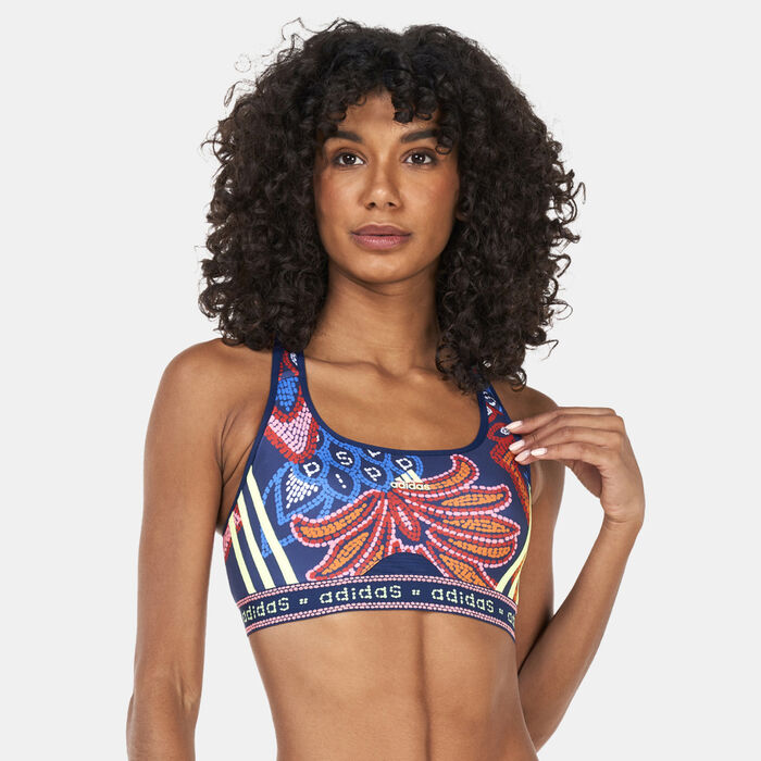 adidas Women's FARM Rio Medium-Support Sports Bra Blue adidas Women's FARM Rio Medium-Support Sports Bra Blue image number 0