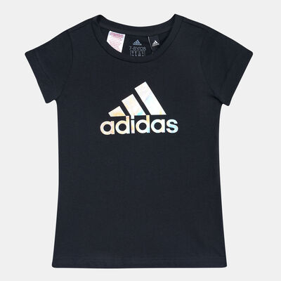 adidas Kids' Dance Metallic Print T-Shirt Black