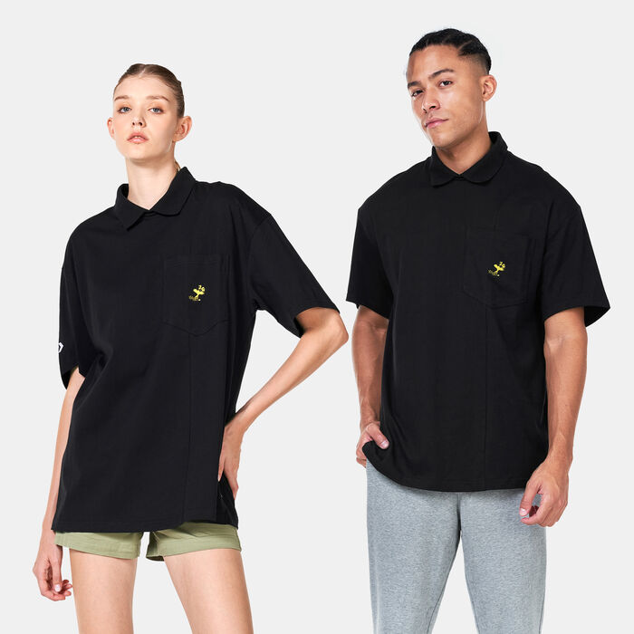 Converse x Peanuts Shapes Polo Shirt Black Converse x Peanuts Shapes Polo Shirt Black image number 0