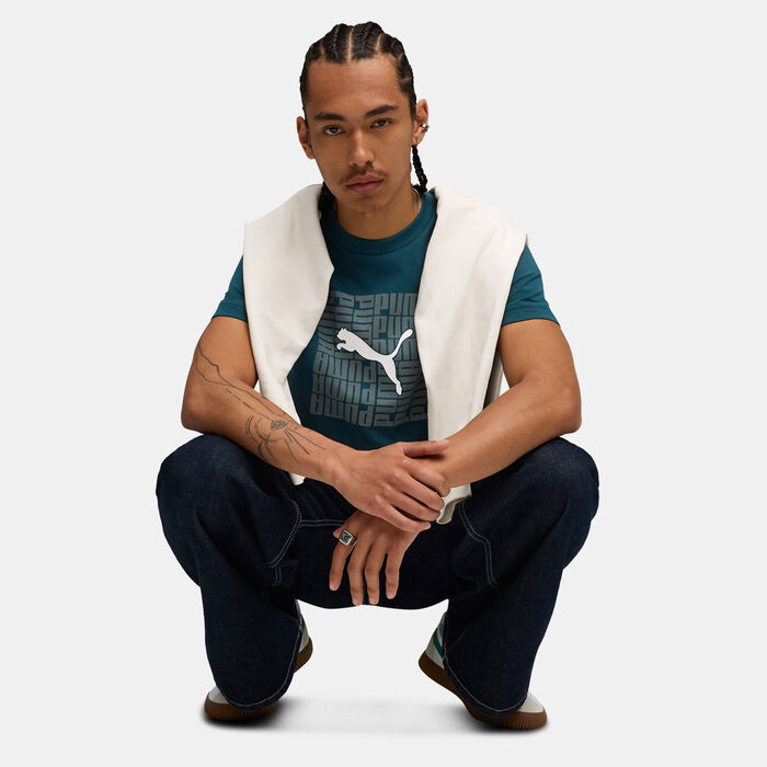 PUMA Men's Graphic Box T-Shirt Green PUMA Men's Graphic Box T-Shirt Green image number 2