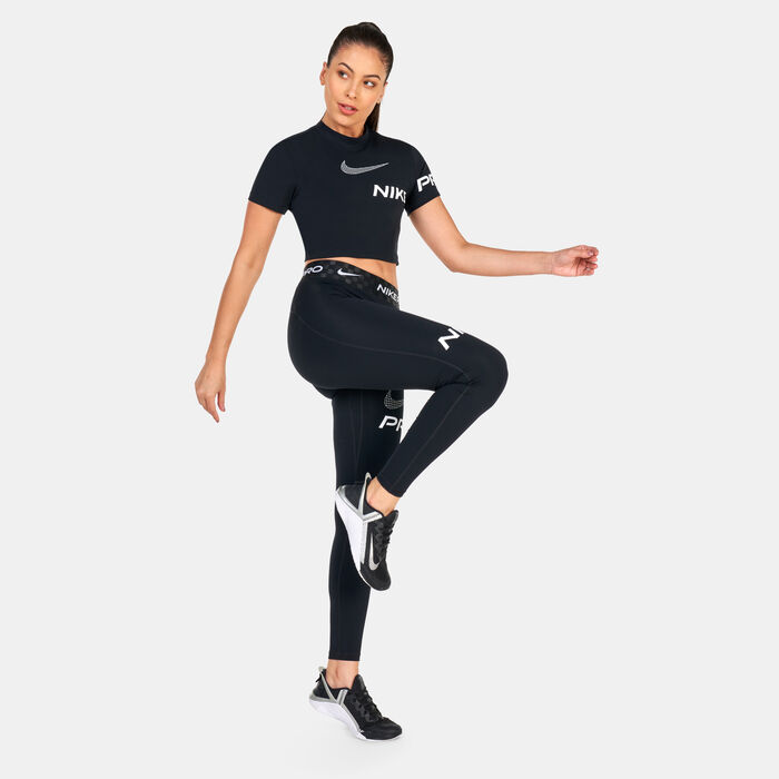 Nike Women's Pro Full-Length Graphic Training Leggings Black image number 2