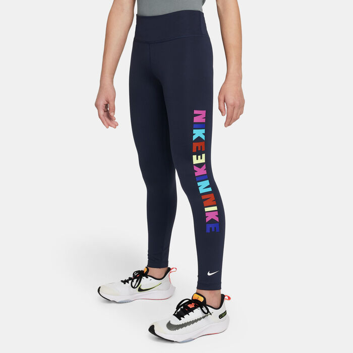 Nike Kids' Dri-FIT One Leggings (Older Kids) Blue Nike Kids' Dri-FIT One Leggings (Older Kids) Blue image number 0