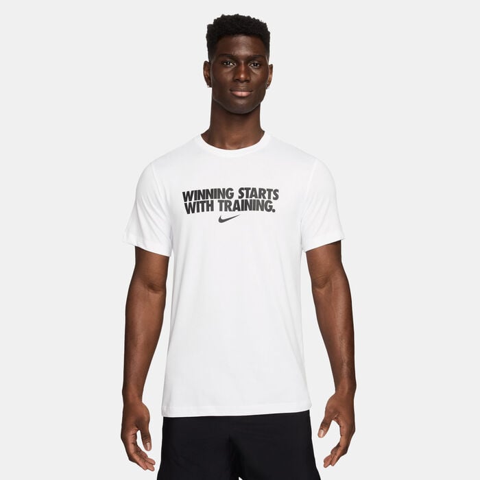 Nike Men's Dri-FIT Winning Training T-Shirt White Nike Men's Dri-FIT Winning Training T-Shirt White image number 0