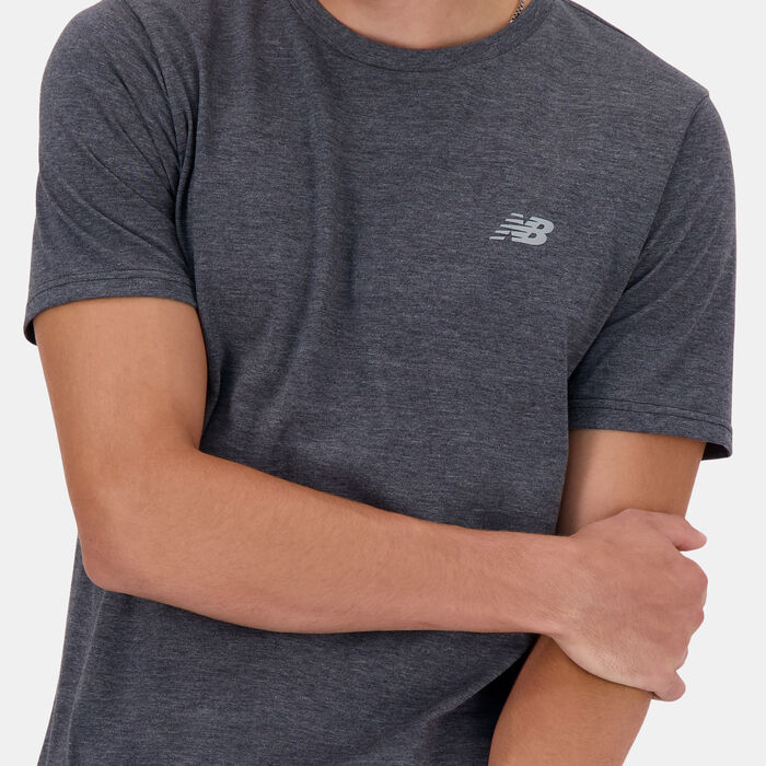 New Balance Men's Sport Essentials Heathertech Running T-Shirt Green image number 3