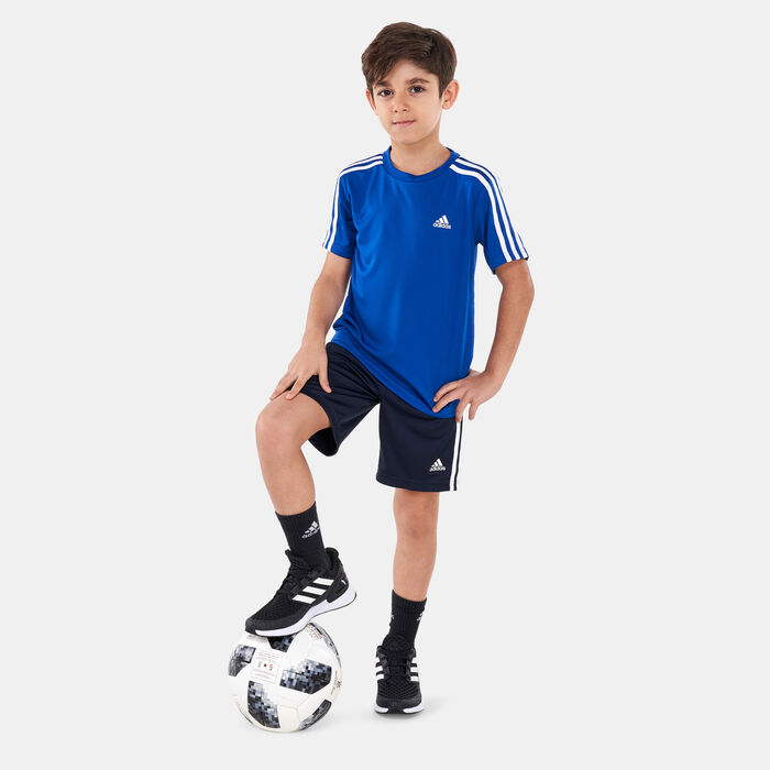 adidas Kids' Designed 2 Move T-Shirt and Shorts Set Blue image number 2