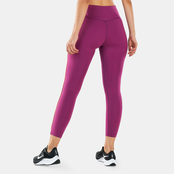 Nike Women's One Dri-FIT 7/8 Graphic Leggings Red image number 1