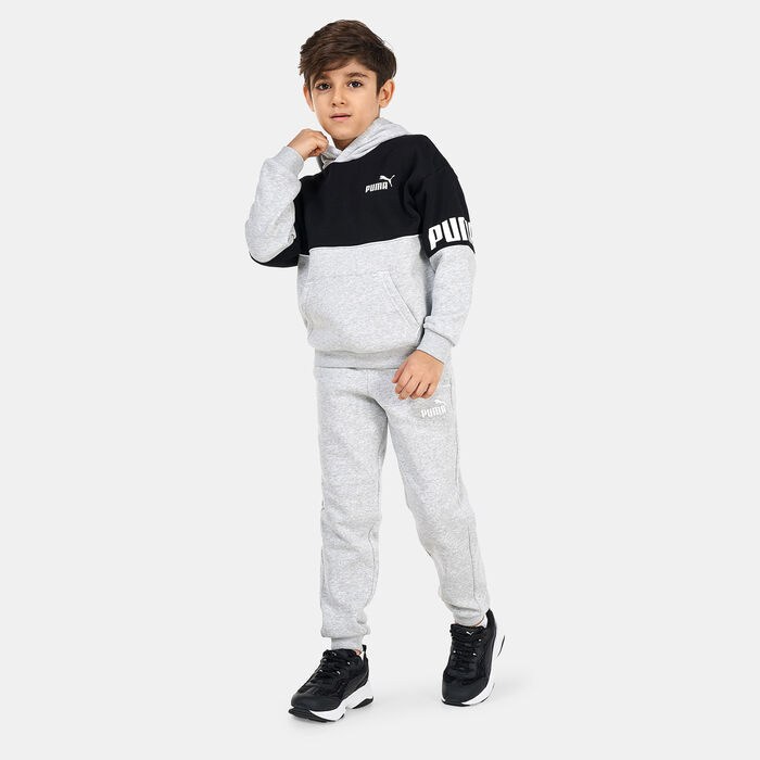 PUMA Kids' Power Colourblock Sweatpants Grey image number 2