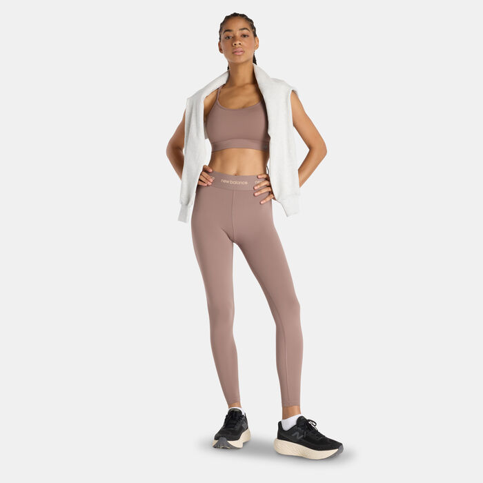 New Balance Women's Sleek Sport Leggings Beige image number 2