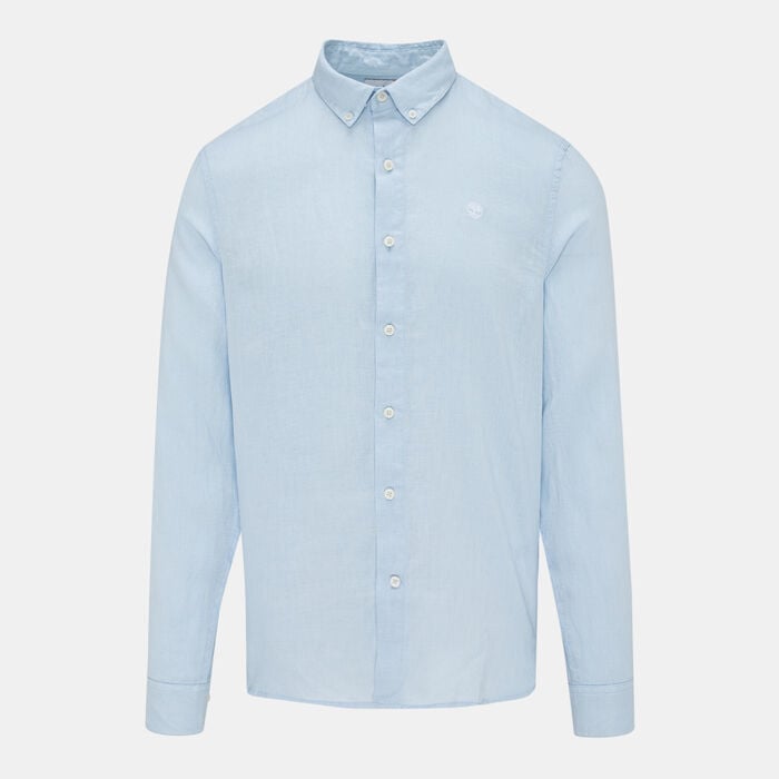 Timberland Men's Mill Brook Linen Shirt Blue Timberland Men's Mill Brook Linen Shirt Blue image number 0
