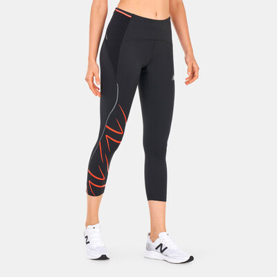 New Balance Women's Graphic Impact Run Cropped Leggings Red