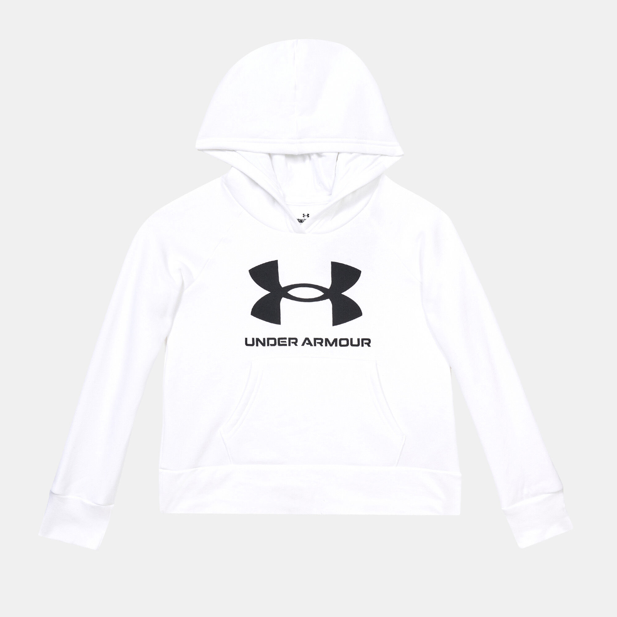 Kids Rival Fleece Big Logo Hoodie White Under Armour in KSA SSS