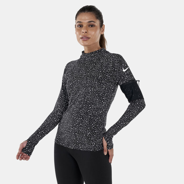 Nike Swim Women's Water Dots Long Sleeve Rashguard Black Nike Swim Women's Water Dots Long Sleeve Rashguard Black image number 0