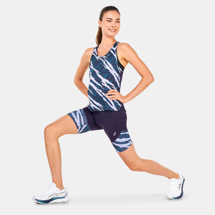 ASICS Women's Wild Camo Sprinter Short Leggings Black ASICS Women's Wild Camo Sprinter Short Leggings Black image number 2