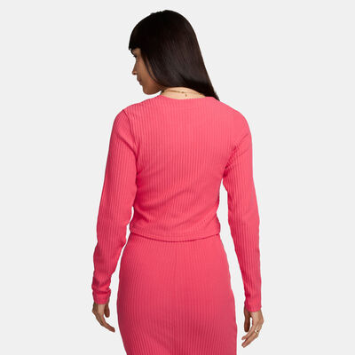 Nike Women's Sportswear Chill Full-Zip Cardigan Pink