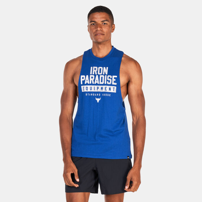 Under Armour Men's Project Rock Iron Muscle Tank Top Blue Under Armour Men's Project Rock Iron Muscle Tank Top Blue image number 0