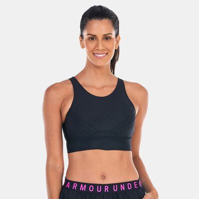 Under Armour Women's Infinity Mid Pintuck Medium-Support Training Sports Bra Black Under Armour Women's Infinity Mid Pintuck Medium-Support Training Sports Bra Black