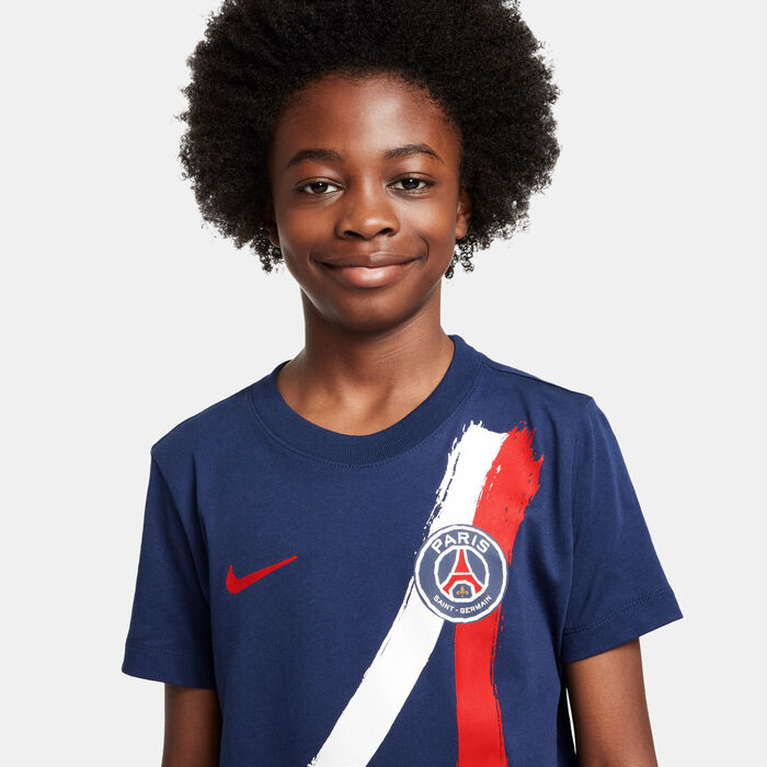 Nike Kids' Paris Saint-Germain Away Football Graphic T-Shirt Blue Nike Kids' Paris Saint-Germain Away Football Graphic T-Shirt Blue image number 3