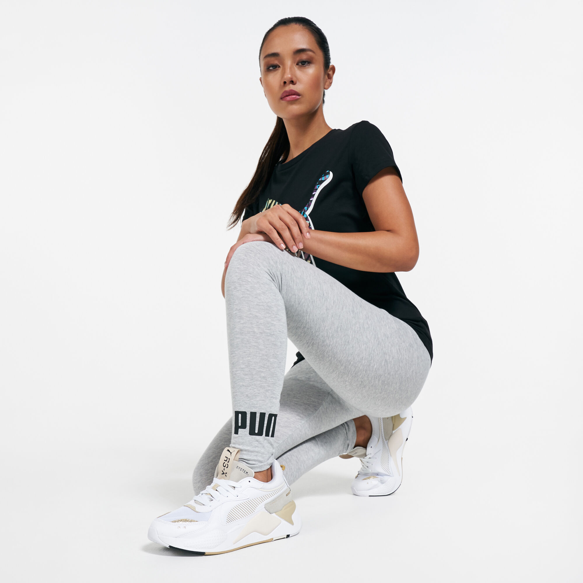 Buy PUMA Women s Essentials Logo Leggings Grey in KSA SSS
