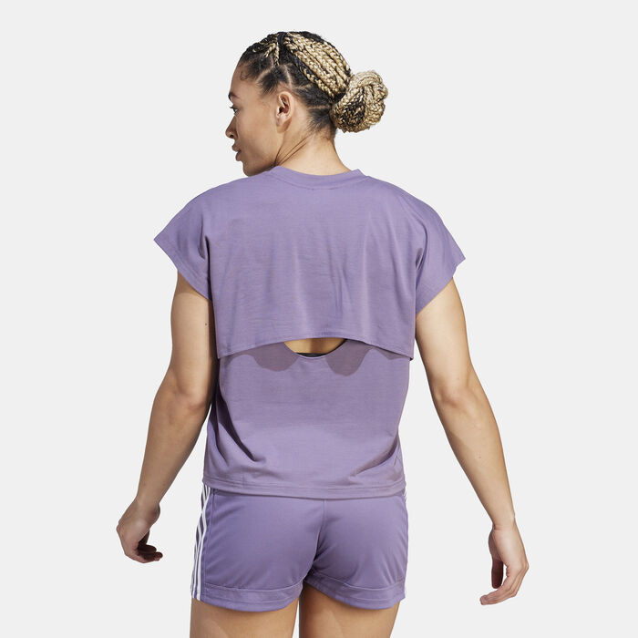 adidas Women's Train Icon Logo Training T-Shirt Purple adidas Women's Train Icon Logo Training T-Shirt Purple image number 1