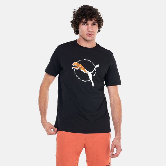 PUMA Men's Real Cat Graphic T-Shirt Black PUMA Men's Real Cat Graphic T-Shirt Black image number 0