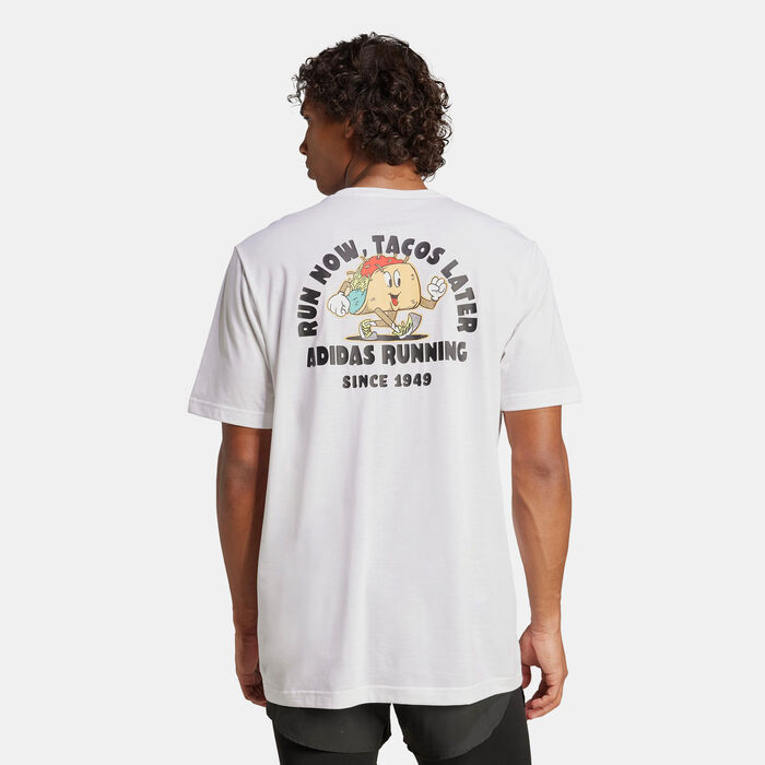 adidas Men's Tacos Later Graphic Running T-Shirt White adidas Men's Tacos Later Graphic Running T-Shirt White image number 1