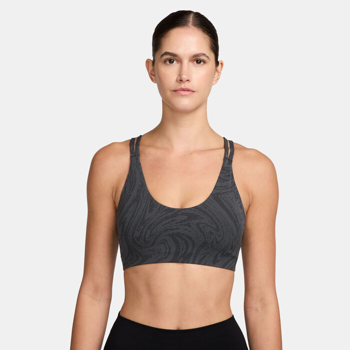 Nike Women's Zenvy Light-Support Printed Training Sports Bra Black Nike Women's Zenvy Light-Support Printed Training Sports Bra Black image number 0