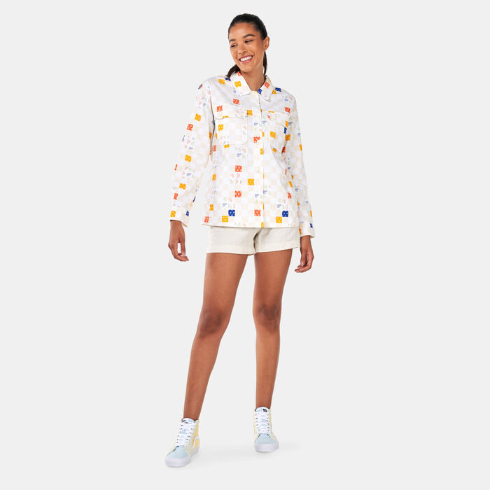 Vans Women's Paisley Check Woven Shirt White Vans Women's Paisley Check Woven Shirt White image number 2