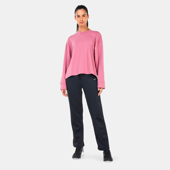 Nike Women's Yoga Dri-FIT Crew Sweatshirt Pink Nike Women's Yoga Dri-FIT Crew Sweatshirt Pink image number 2