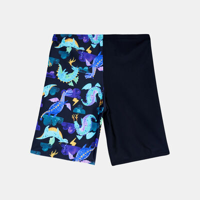 Speedo Kids' Digital Allover Print Swimming Jammer Shorts Black