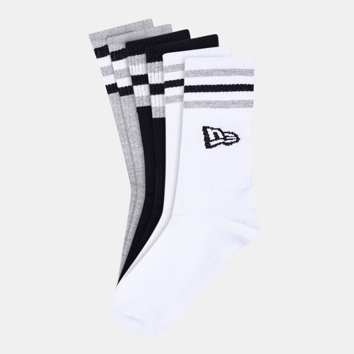 New Era Retro Stripes Crew Socks (3 Pack) Black New Era Retro Stripes Crew Socks (3 Pack) Black image number 0