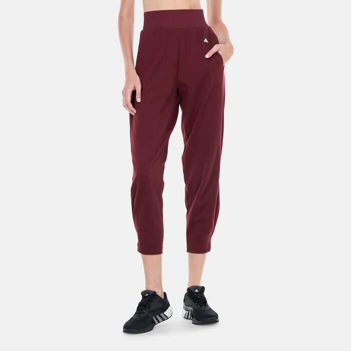 adidas Women's Studio Training Pants Red adidas Women's Studio Training Pants Red image number 0