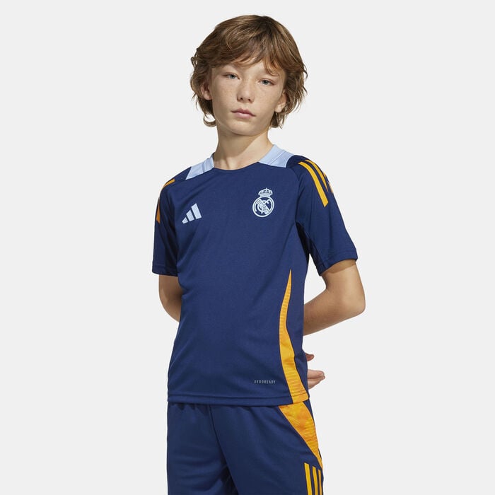 adidas Kids' Real Madrid Tiro 24 Competition Football Training Top Blue adidas Kids' Real Madrid Tiro 24 Competition Football Training Top Blue image number 0